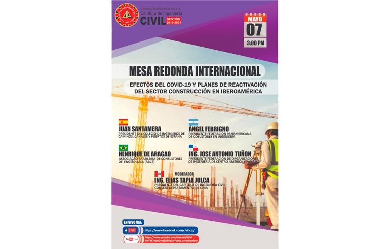 MESA REDONDA INTERNACIONAL: «EFECTOS DEL COVID-19 Y PLANES DE REACTIVACIÓN DEL SECTOR CONSTRUCCIÓN EN IBEROAMÉRICA»