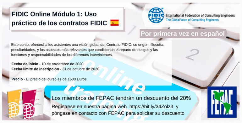 PRIMER CURSO EN LÍNEA DE CONTRATOS FIDIC EN ESPAÑOL