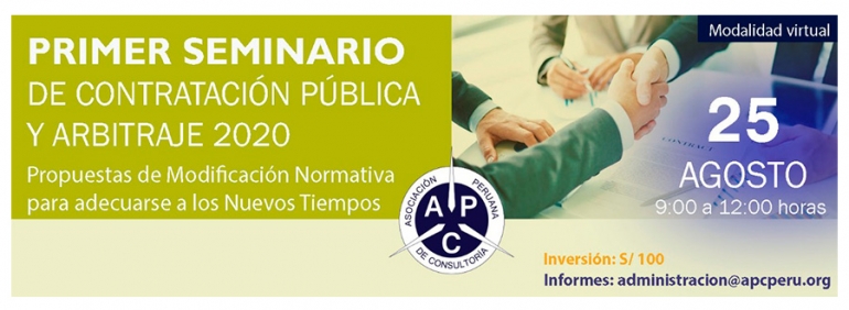 PRIMER SEMINARIO DE CONTRATACIÓN PÚBLICA Y ARBITRAJE 2020