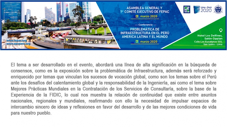 Conferencia Internacional “Problemática de Infraestructura en el Perú, América Latina y el Mundo”