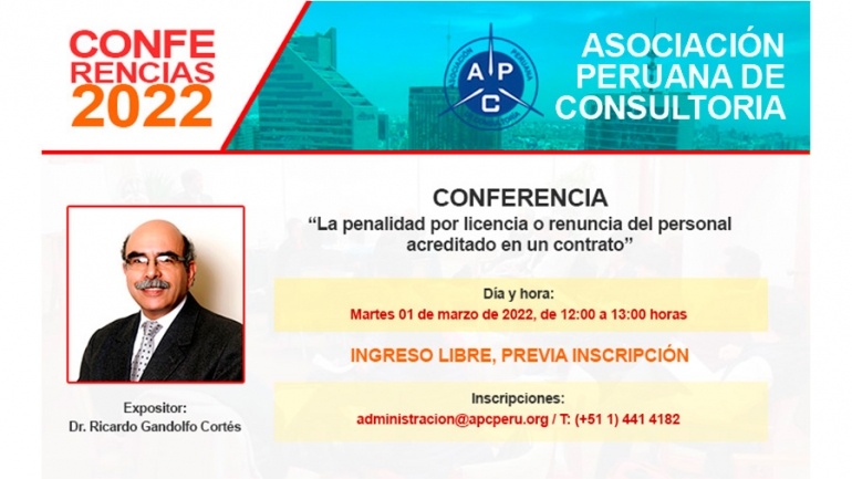 Conferencia: «La penalidad por licencia o renuncia del personal acreditado en un contrato»